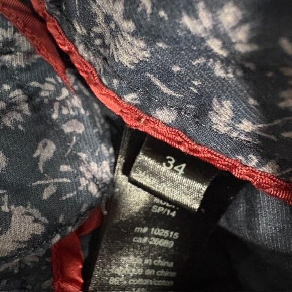 John Varvatos Shorts Mens 34 Blue Floral Print Luxe Cotton Blend Chino Casual - Picture 5 of 9